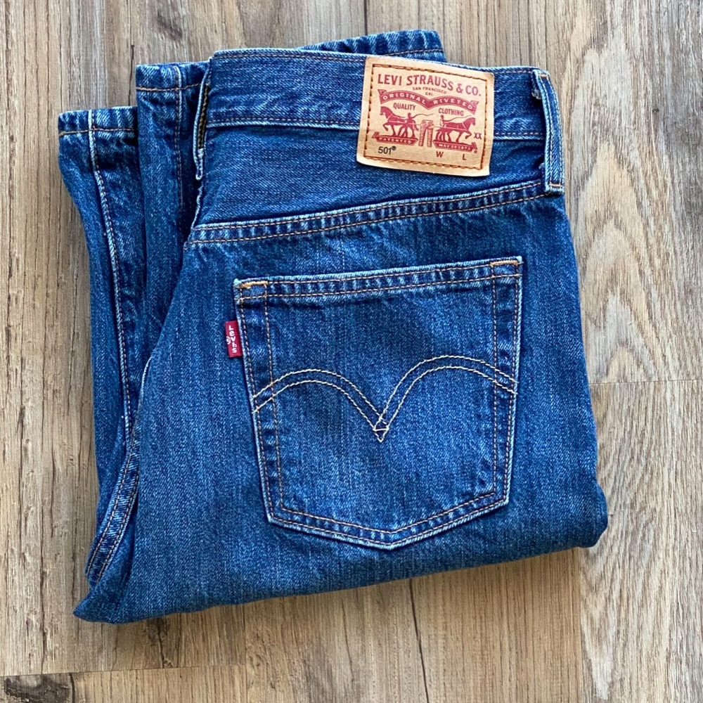 Levi's 501 Straight Leg Dark Wash Denim